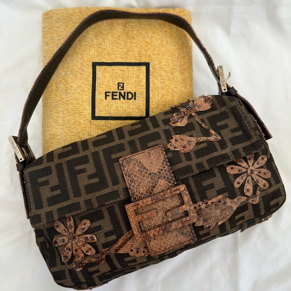 ✨SOLD✨ Fendi Zucca Python Beaded Baguette